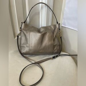 Coach Metallic Taupe Shoulder Bag EUC